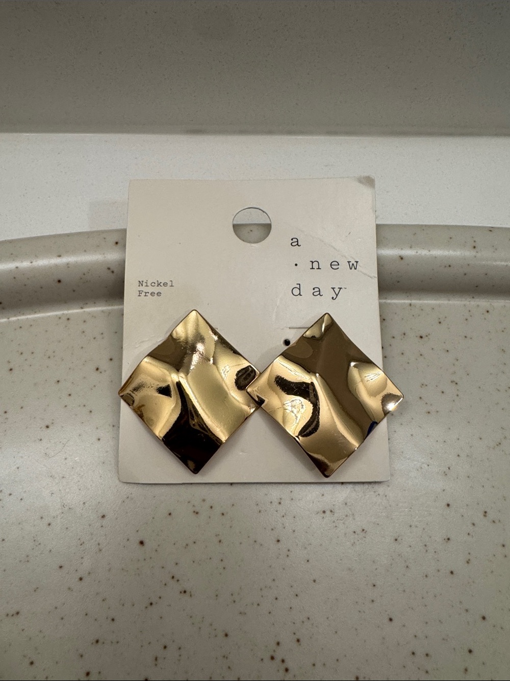 Gold Square Earrings